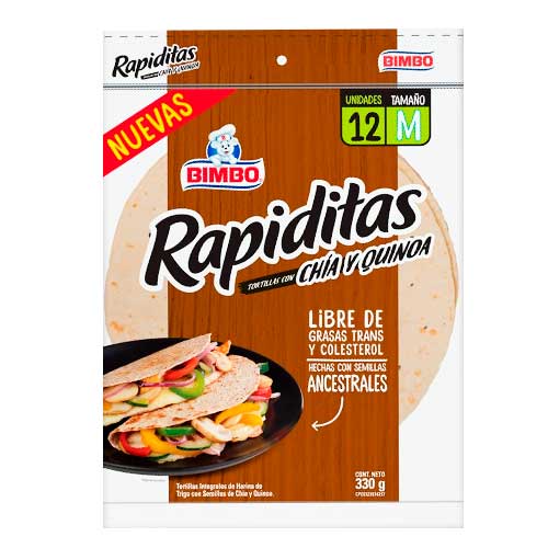 TORTILLAS BIMBO RAPIDITAS CHIA Y QUINOA 