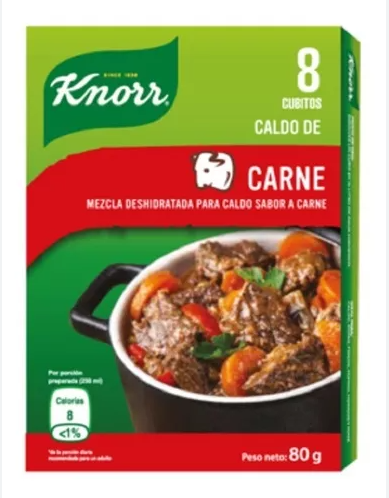 CUBITOS DE CARNE KNORR 8U 80GRS