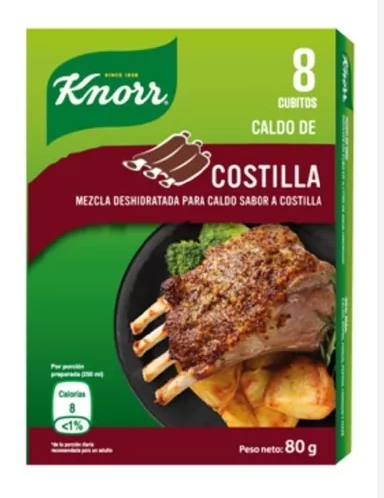 CUBITOS DE COSTILLA KNORR 8U 80GRS