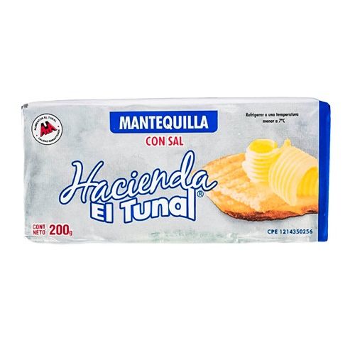 MANTEQUILLA CON SAL HACIENDA 200 GRS