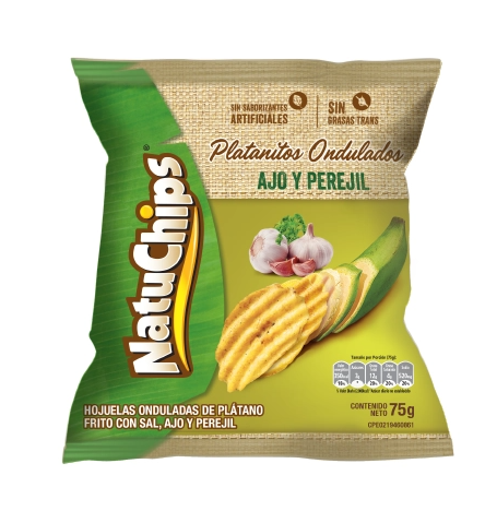 NATUCHIPS ONDULADOS AJO/PEREJIL 75G