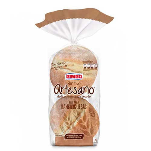 PAN BIMBO ARTESANO HAMBURGUESA 400G