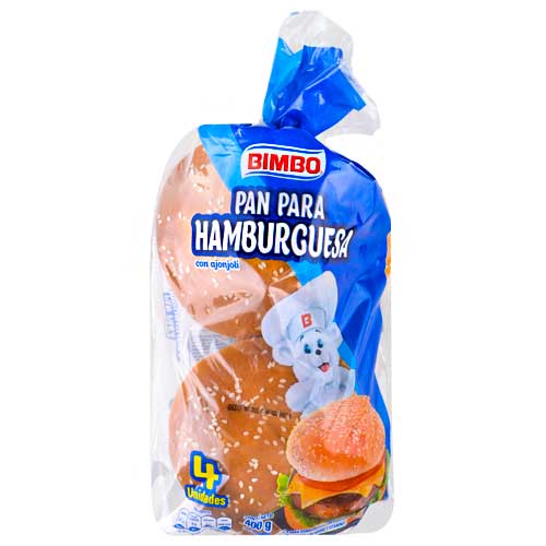 PAN BIMBO HAMBURGUESA CON AJONJOLI 400G