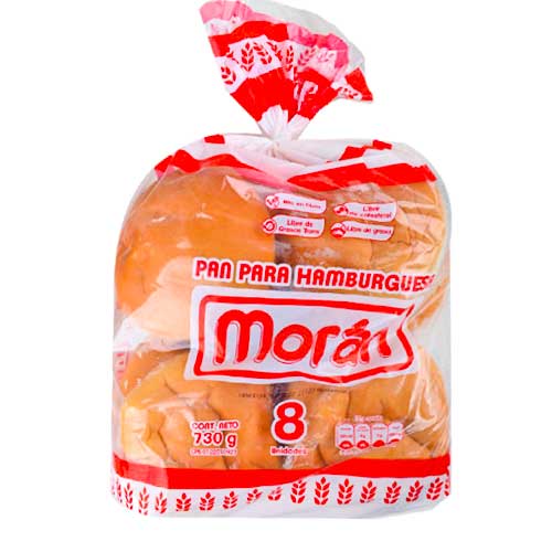 PAN DE HAMBURGUESA MORAN 730GR