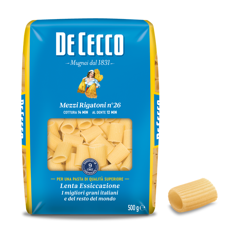 PASTA DE CECCO MEZZI RIGATONI N-26 500G