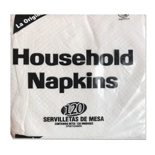 [7591098330382] SERVILLETAS HOUSEHOLD NAPKINS 120U