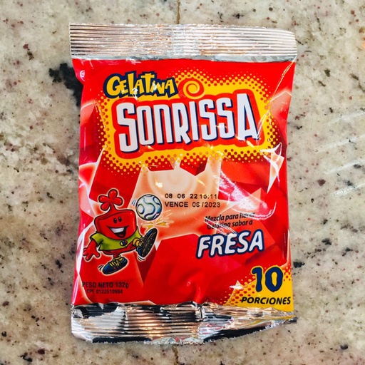 [7591112000208] GELATINA SONRISSA SABOR A FRESA 132G