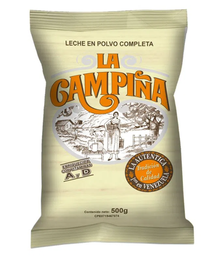 [7591014012750] LECHE EN POLVO COMPLETA LA CAMPIÑA 500GR